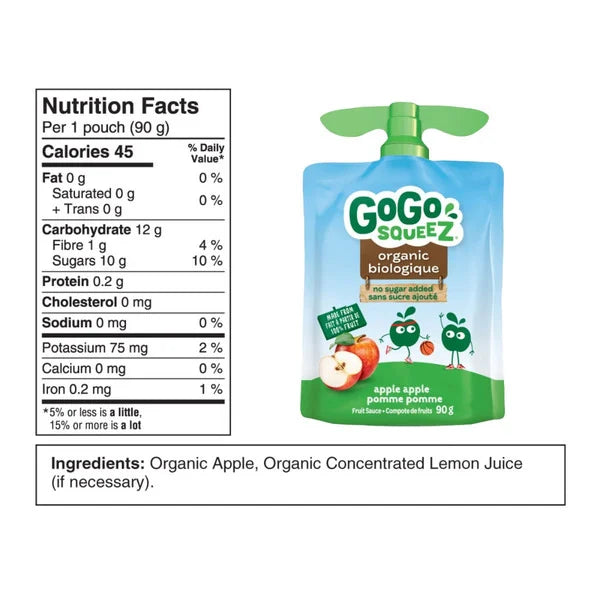 GoGo SQUEEZ - Compotes de fruits biologiques à saveurs variées, 24 x 90 g