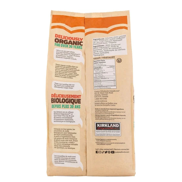 Chips tortilla biologiques Que Pasa Kirkland Signature