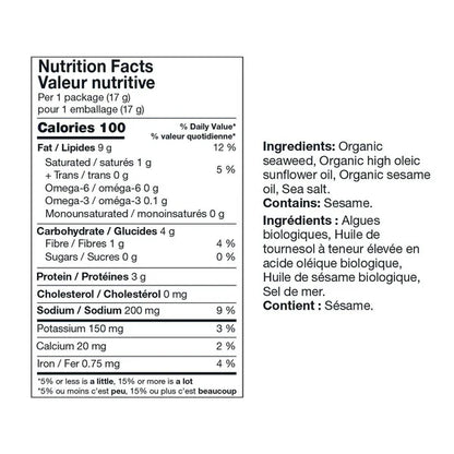 Kirkland Signature - Collation aux algues grillées biologiques, 10 × 17 g
